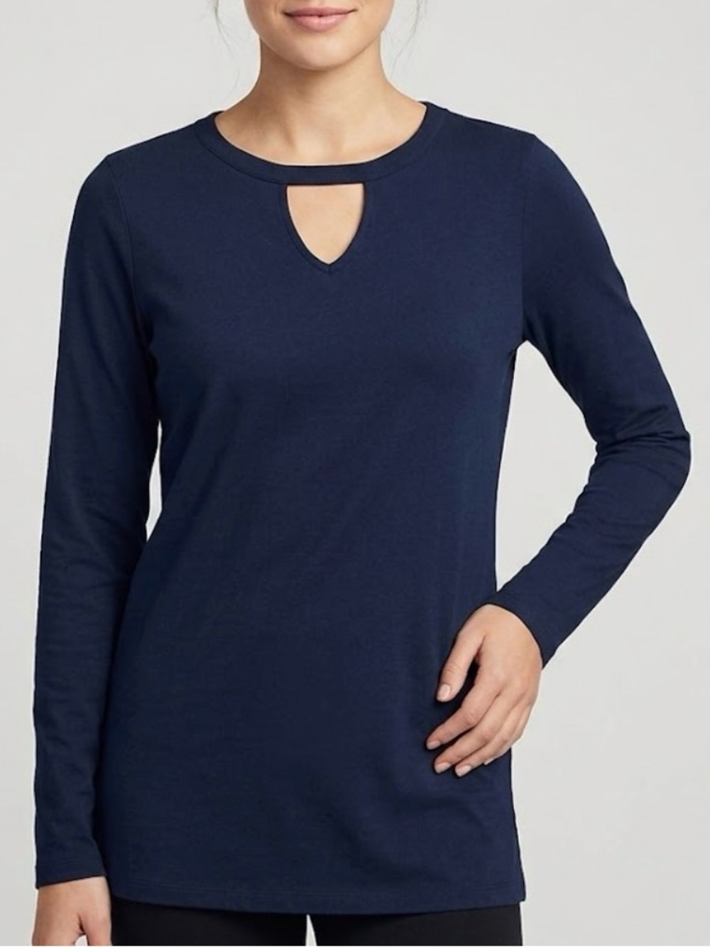Land’s End Black keyhole Women’s Shirt